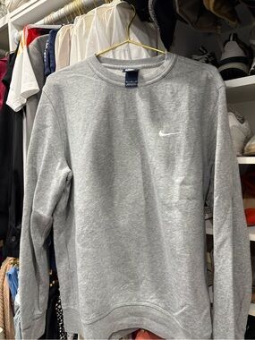 Nike Gray Crewneck Sweatshirt with White Swoosh